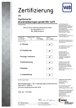 VdS-Zertifizierungen BMA und GMA