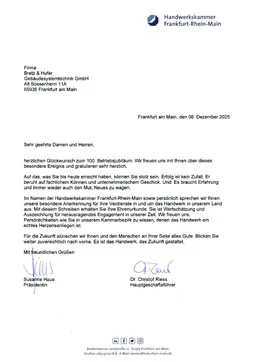 100 Jahre Handwerkskammer Frankfurt-Rhein-Main