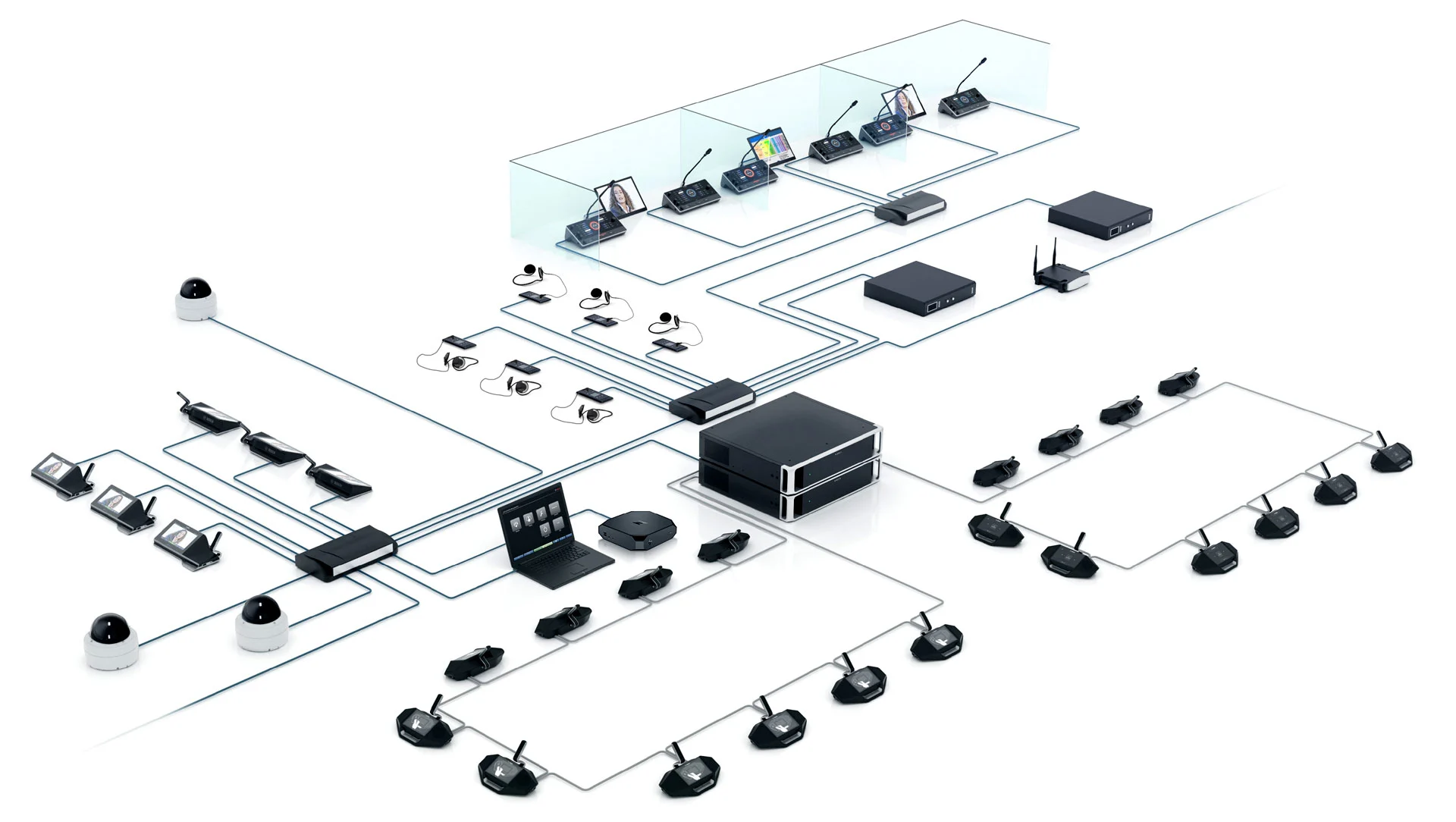 Skizze Konferenzsysteme von Bretz & Hufer | Frankfurt