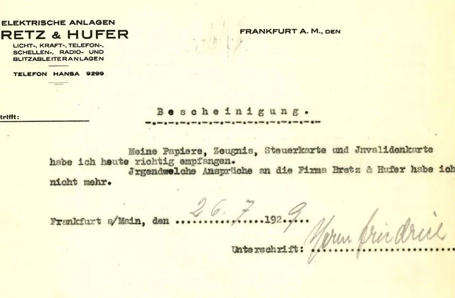 Bescheinigung (1929)