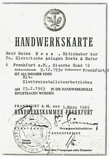 Handwerkskarte (1965)